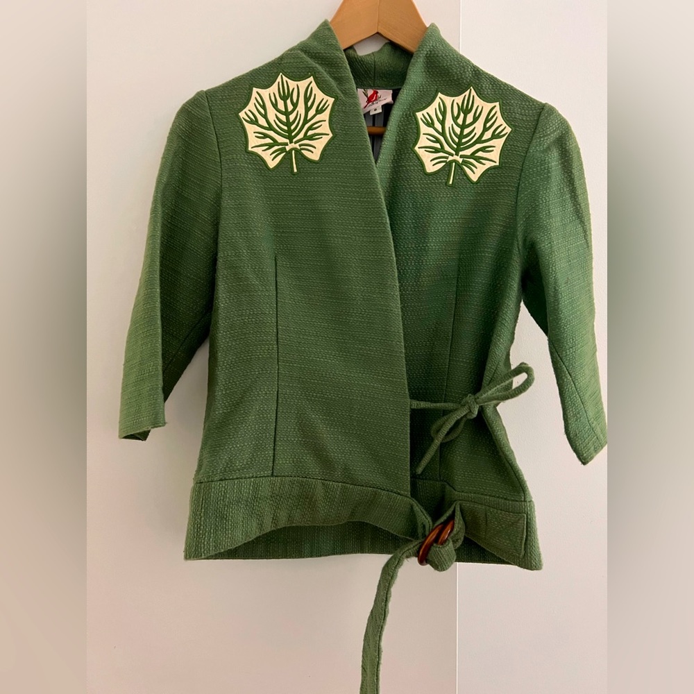 Built By Wendy. Size Small.  Jacket. Mint Green Leaf